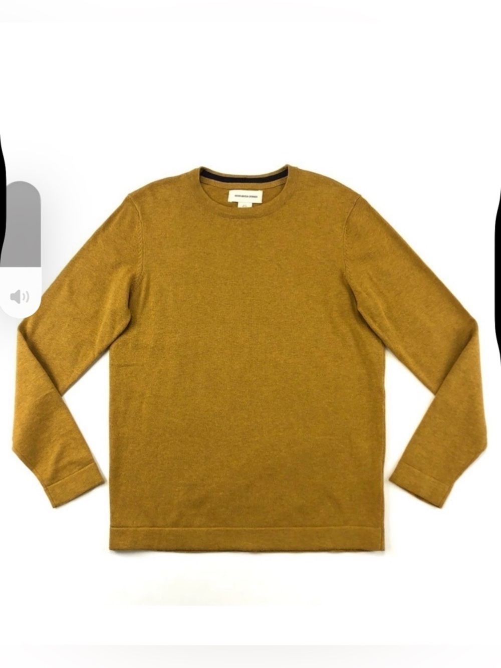Fredrik Anderson Copenhagen gold cotton crew neck mens pullover sweater Small